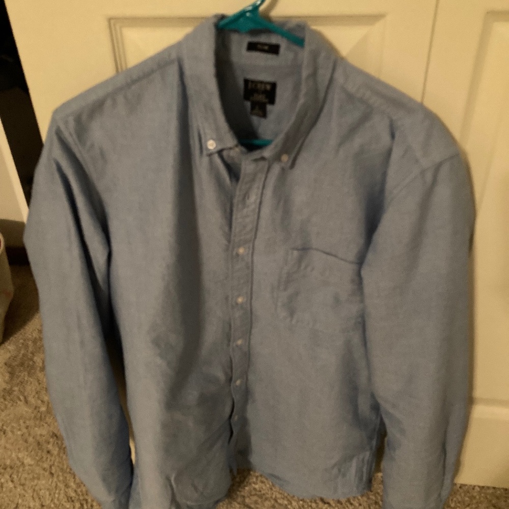 J Crew Slim Oxford Button Down Shirt Large